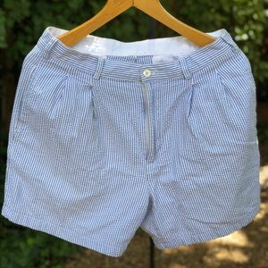 Brooks Brothers pleated seersucker shorts